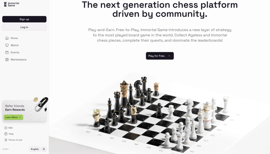 Immortal Game: The World's First Blockchain-Based Chess Game